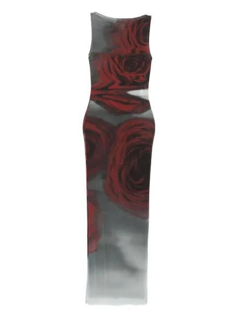 rose-print midi dress by JEAN PAUL GAULTIER