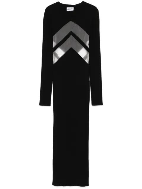 semi-sheer panels midi dress by JEAN PAUL GAULTIER