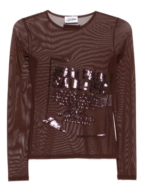 sequin-embellished mesh top by JEAN PAUL GAULTIER