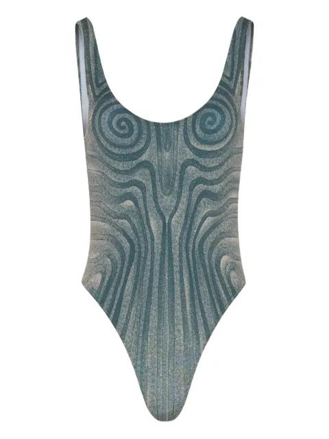 spiral-print swimsuit by JEAN PAUL GAULTIER