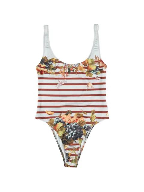 striped floral swimsuit by JEAN PAUL GAULTIER