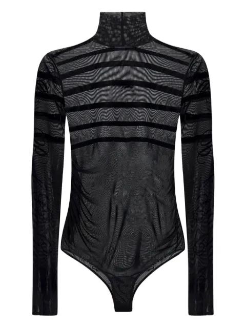striped mesh bodysuit by JEAN PAUL GAULTIER