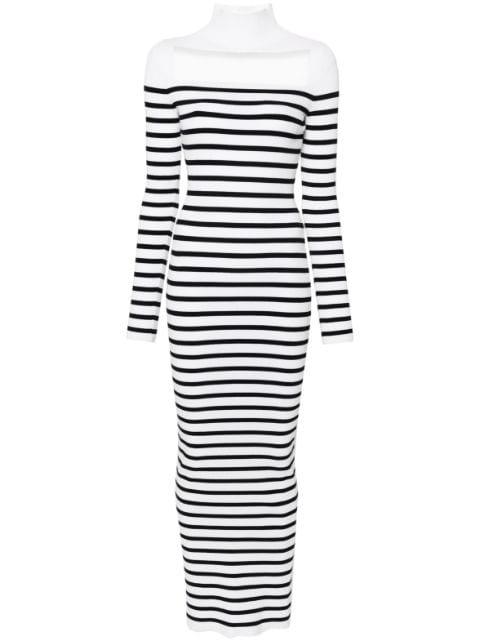 striped ribbed maxi dress by JEAN PAUL GAULTIER