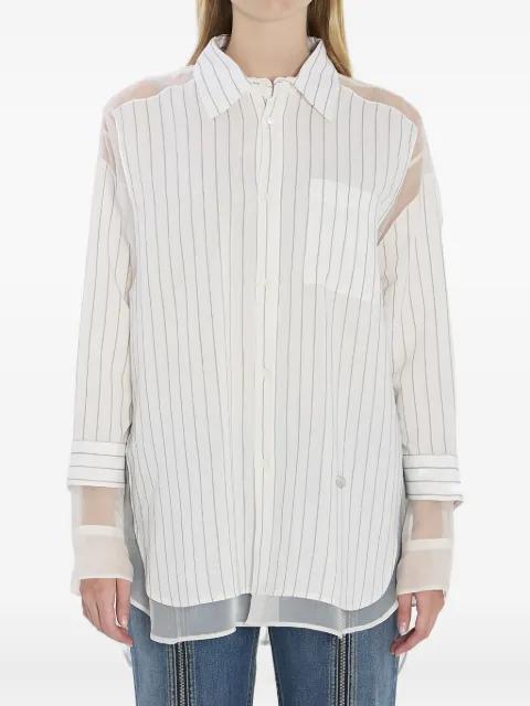 striped sheer-panel shirt by JEAN PAUL GAULTIER