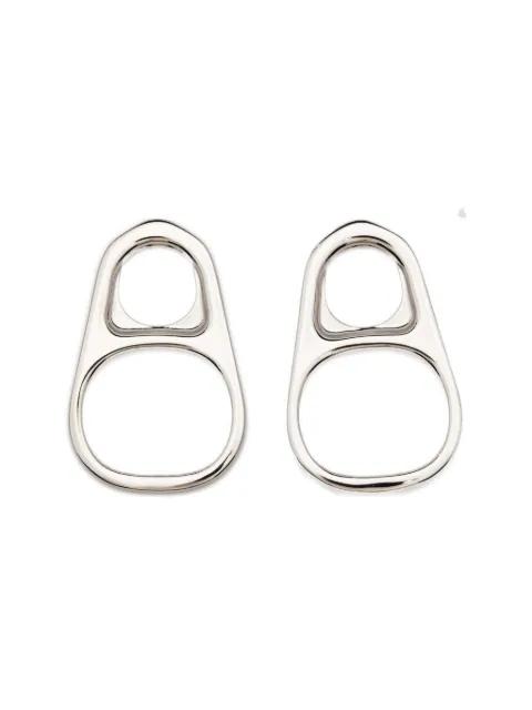 tab motif earrings by JEAN PAUL GAULTIER
