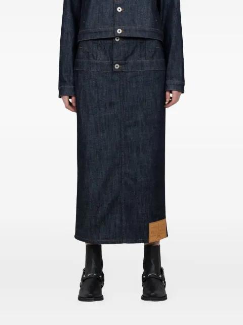 upside-down denim skirt by JEAN PAUL GAULTIER