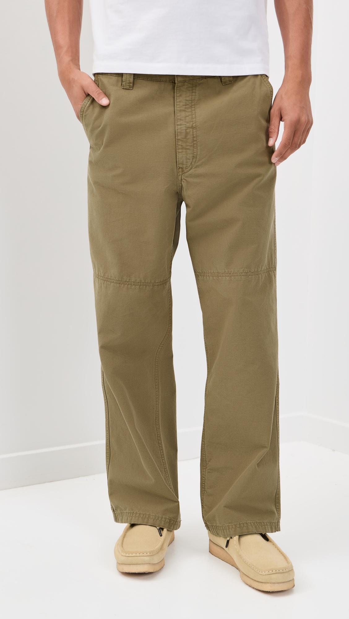 Genua Plie Straight Loose Leg Chino Trousers by JEANERICA