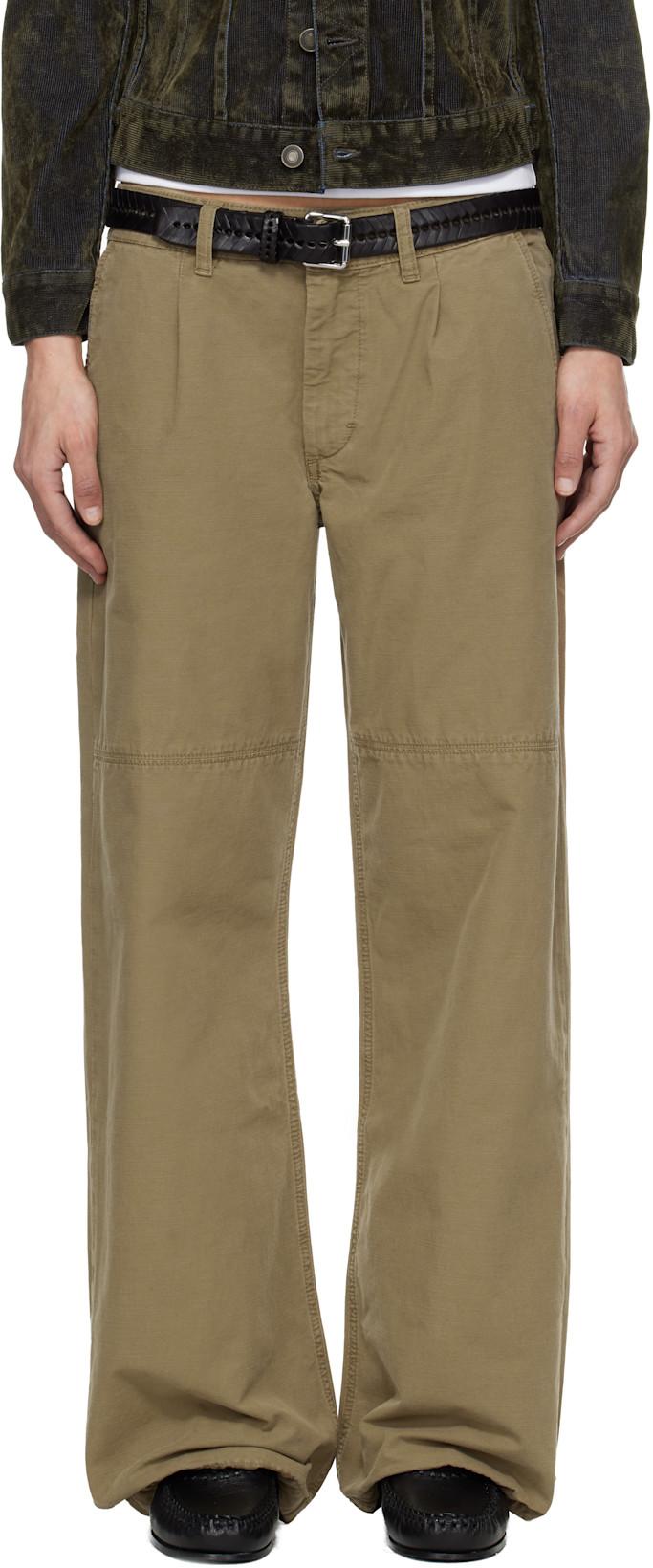Khaki Mina Trousers by JEANERICA