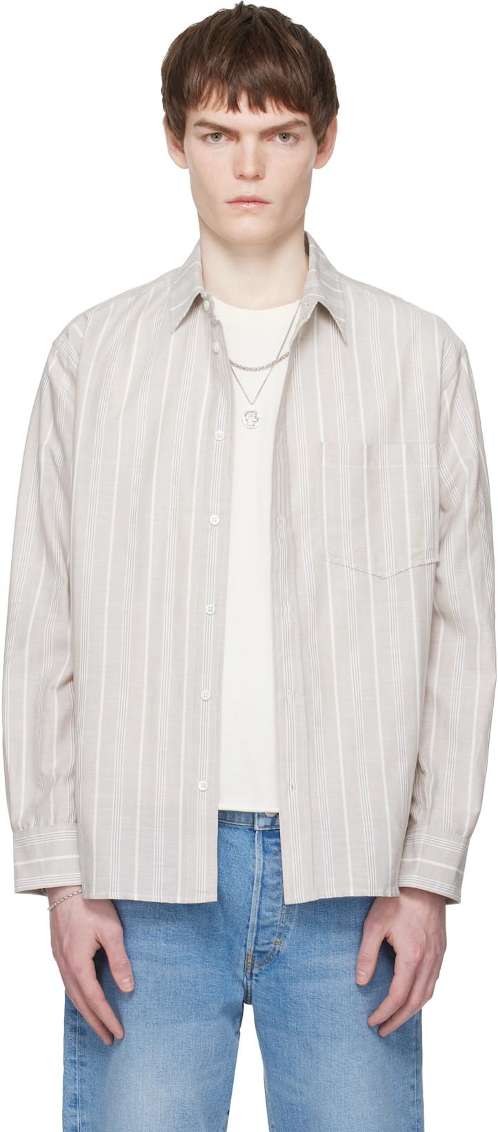 Taupe Byron Shirt by JEANERICA