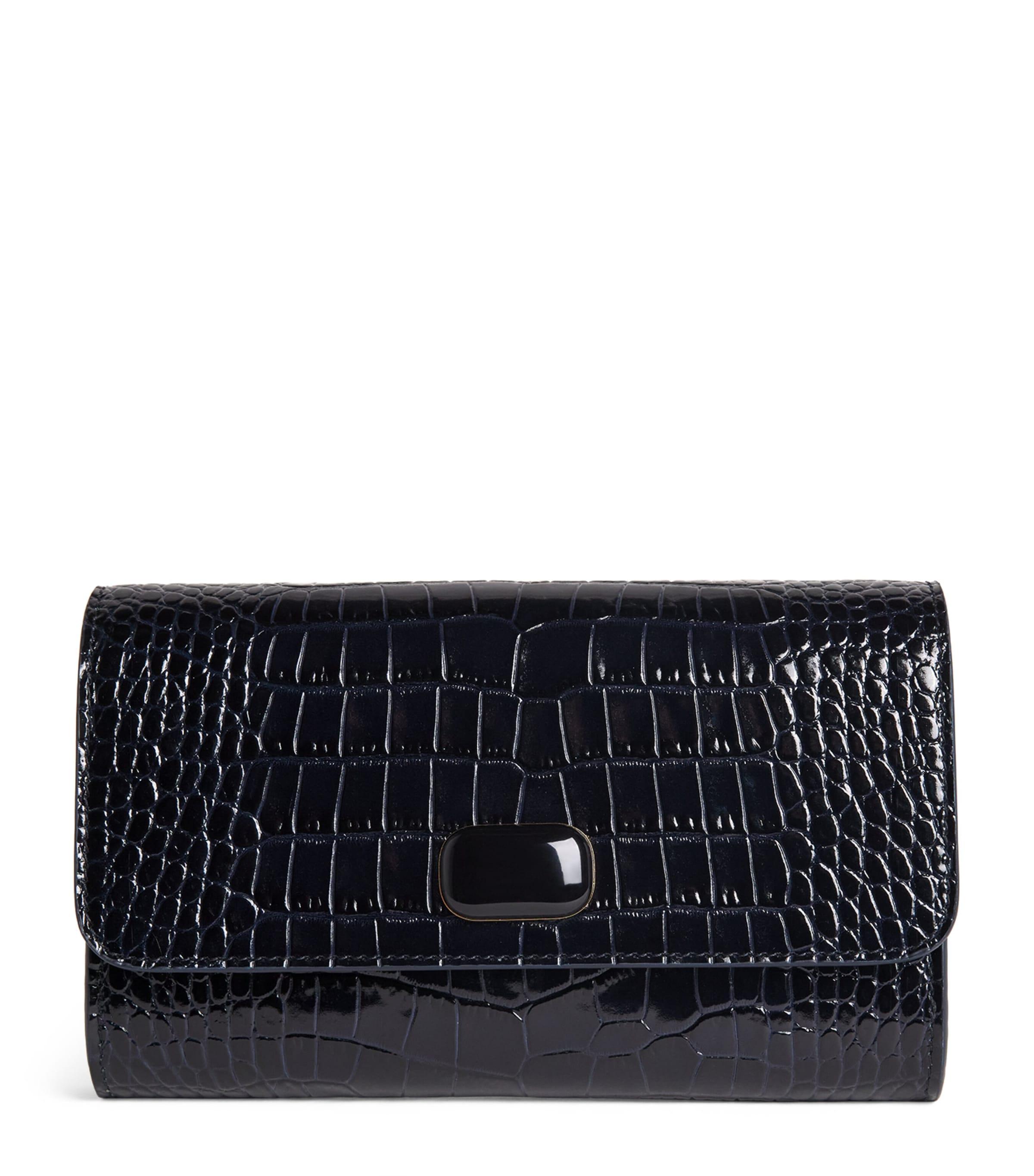 Jeffrey Levinson Leather Croc-Embossed Clutch Bag by JEFFREY LEVINSON