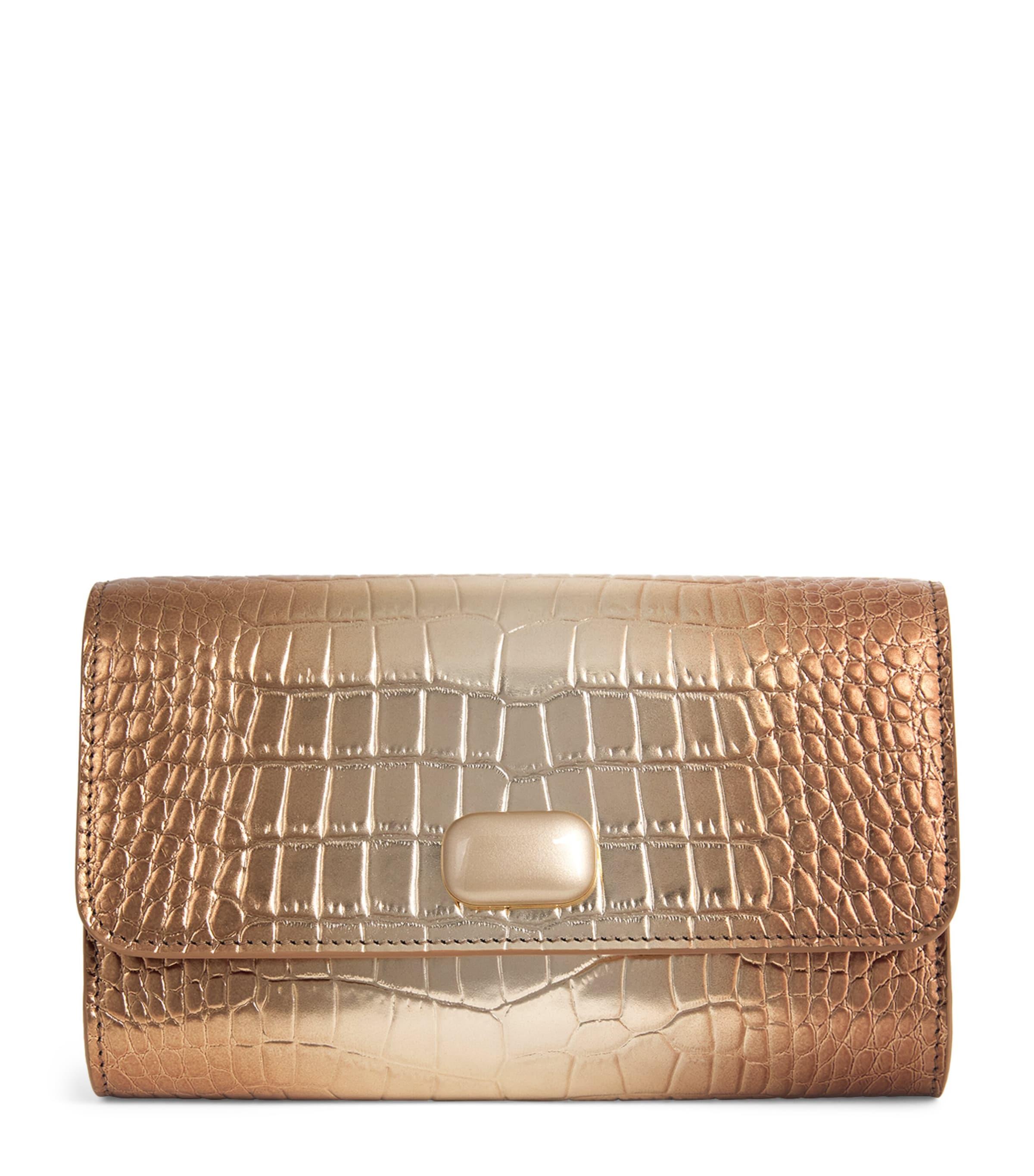 Jeffrey Levinson Leather Croc-Embossed Clutch Bag by JEFFREY LEVINSON