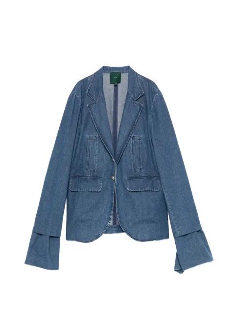 Harry flared-cuff denim blazer by JEJIA