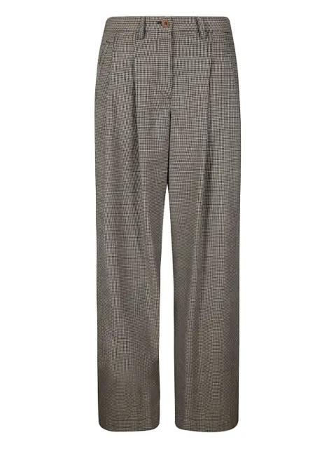 Katherine houndstooth pleated trousers by JEJIA