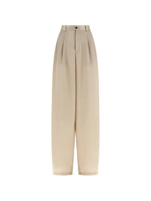 crinkled-effect piped tailored trousers by JEJIA