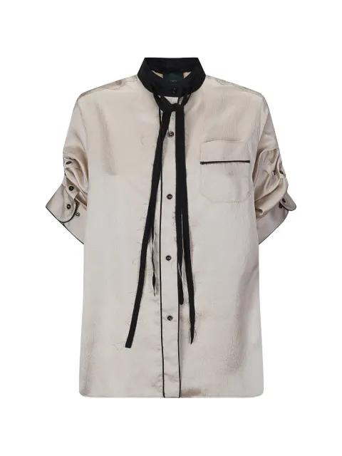 crinkled-silk Berta shirt by JEJIA