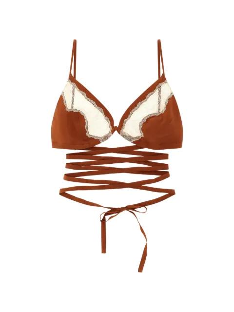 lace insert silk bra by JEJIA