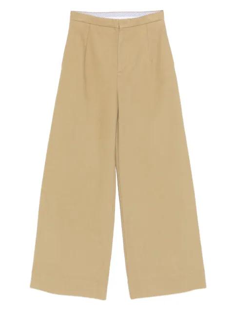 pleated-front wide-leg trousers by JEJIA