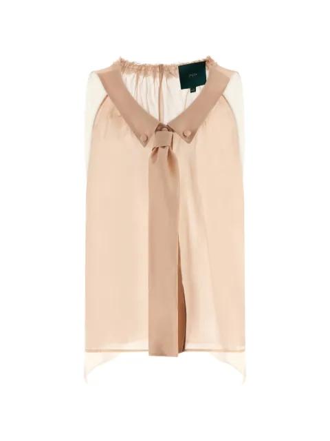ruffle-collar silk blouse by JEJIA