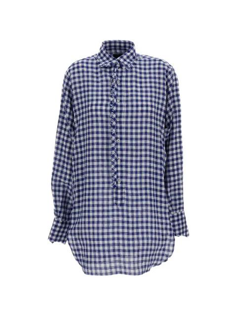 ruffled checked shirt by JEJIA