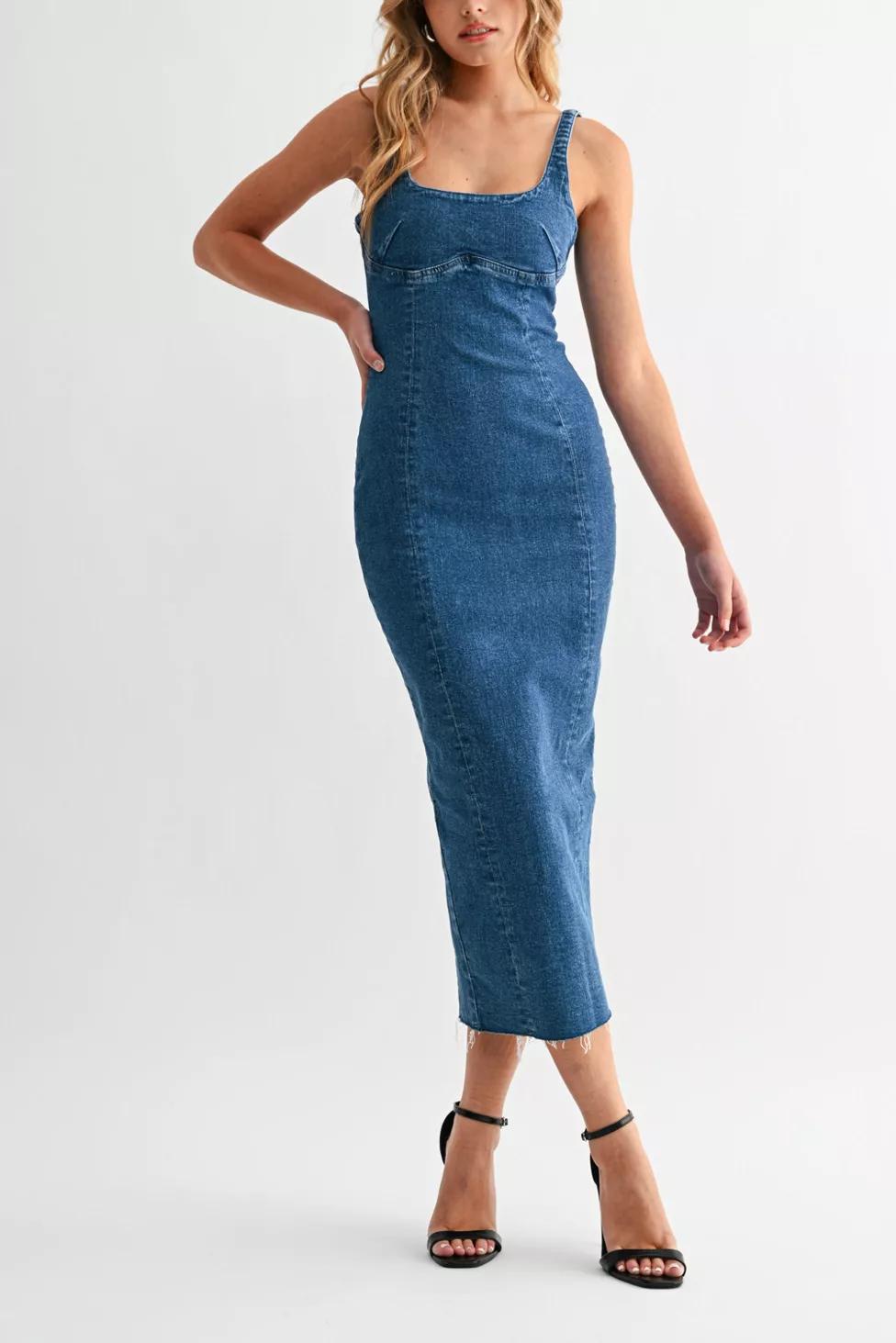 Jemina Seamed Denim Dress by JEMINA DENIM