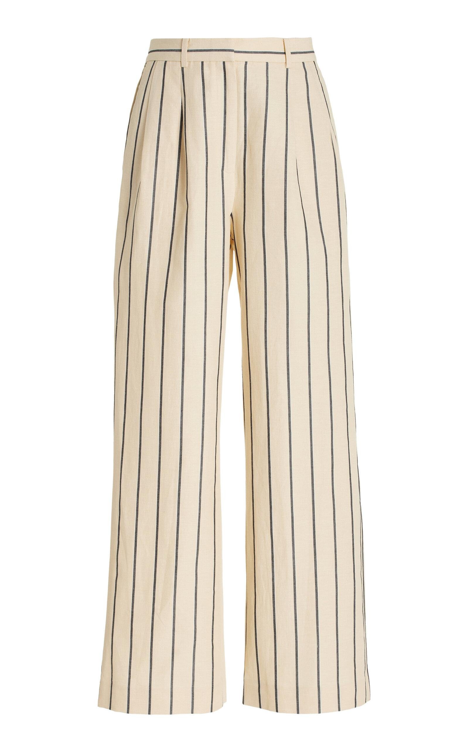 Jenni Kayne - Jones Striped Cotton-Blend Wide-Leg Pants - White - US 10 - Moda Operandi by JENNI KAYNE