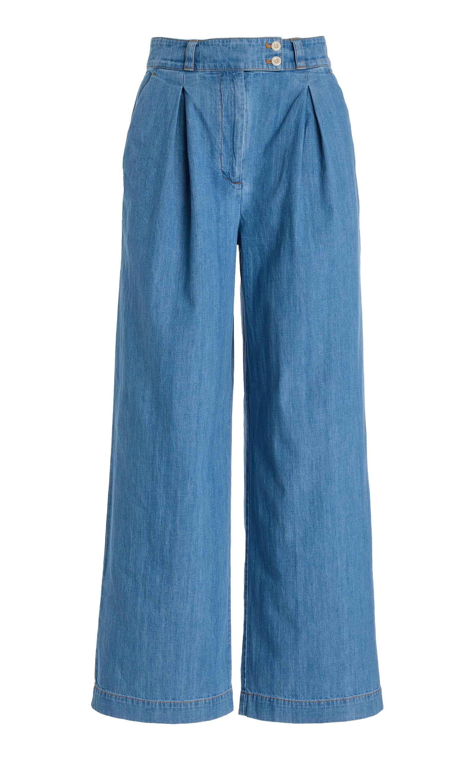 Jenni Kayne Newport Pleated Denim Trousers - Moda Operandi by JENNI KAYNE