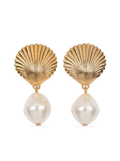 Alana shell baroque-pearl earrings by JENNIFER BEHR