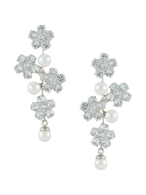 Aria crystal pearl earrings by JENNIFER BEHR