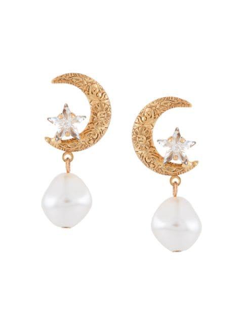 Lune pearl earrings by JENNIFER BEHR