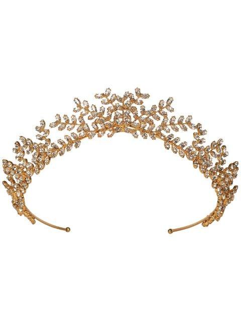 Mignonette crystal-embellished tiara by JENNIFER BEHR