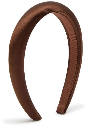 Tori padded silk-satin headband by JENNIFER BEHR