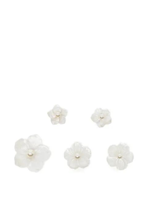 floral-detail mother-of-pearl hair pins by JENNIFER BEHR