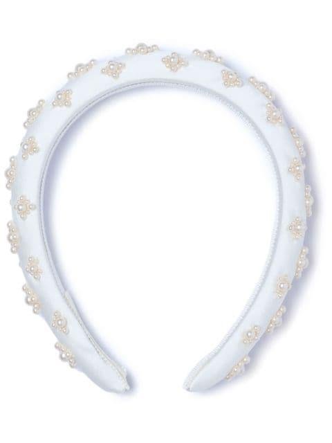 pearl-embellished silk headband by JENNIFER BEHR