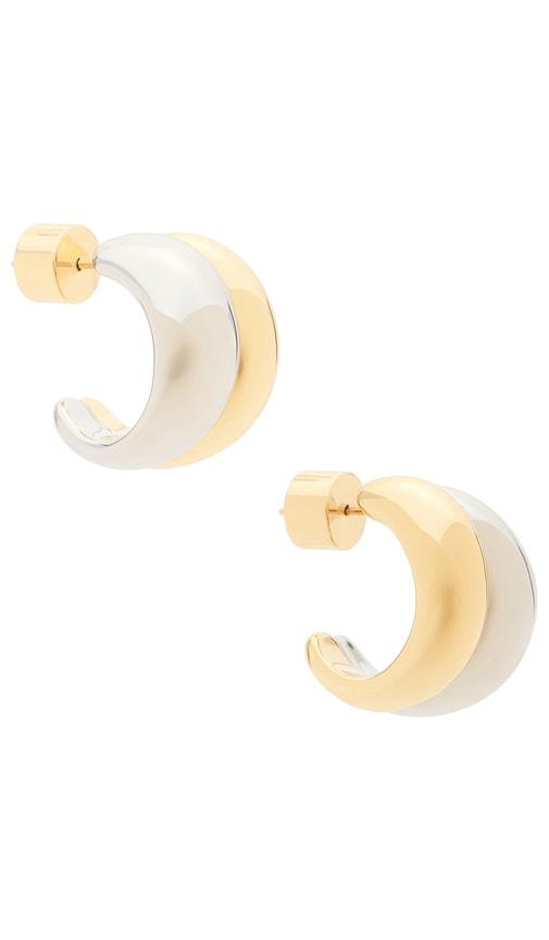 Jennifer Fisher Chaves Huggie Earrings in Metallic Gold,Metallic Silver by JENNIFER FISHER