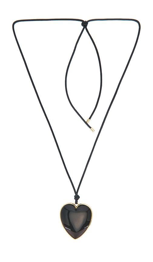 Jennifer Fisher Heart Pendant Long Necklace in Black by JENNIFER FISHER