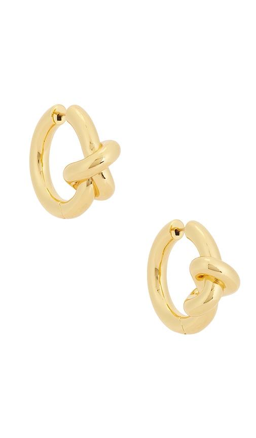 Jennifer Fisher Knot Huggies in Metallic Gold by JENNIFER FISHER