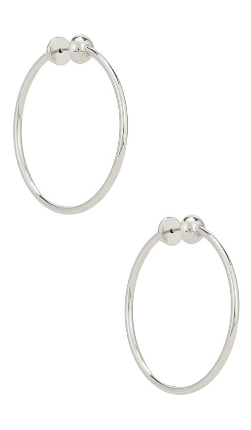 Jenny Bird Icon Small Hoops in Silver in Metallic Silver by JENNY BIRD