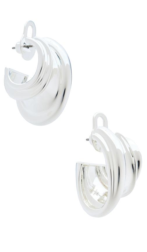 Jenny Bird Leona Hoops in Metallic Silver by JENNY BIRD