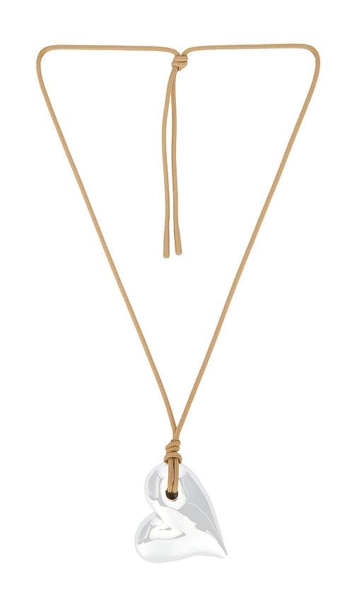 Jenny Bird Mega Art Heart On A String Necklace in Metallic Silver by JENNY BIRD