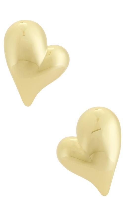 Jenny Bird Mega Art Heart Symmetrical Button Earring in Metallic Gold by JENNY BIRD