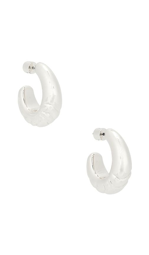 Jenny Bird Slim Nelle Hoops in Metallic Silver by JENNY BIRD