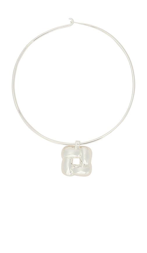 Jenny Bird Woven Square Collar Necklace in Metallic Silver by JENNY BIRD