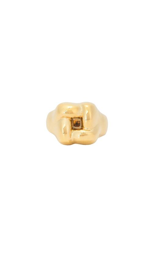 Jenny Bird Woven Square Ring in Metallic Gold by JENNY BIRD