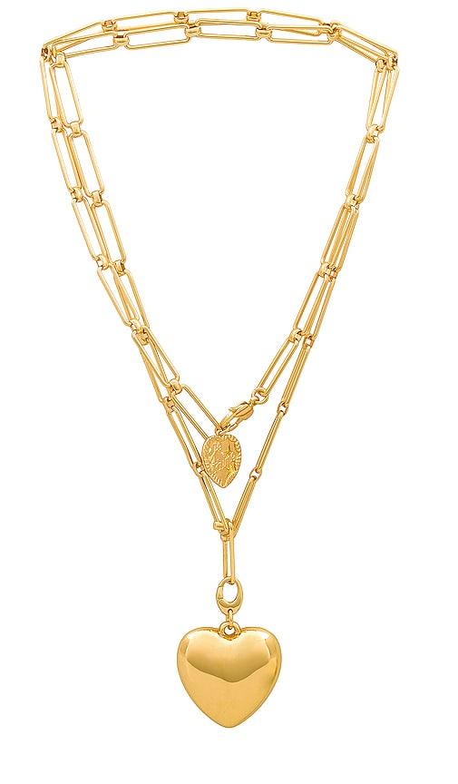 Jenny Bird X Revolve Puffy Heart Chain Necklace in Metallic Gold by JENNY BIRD