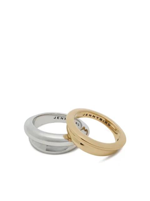 Lennon two tone ring (set of two) by JENNY BIRD