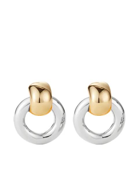 Mega Faye Knockers two-tone earrings by JENNY BIRD