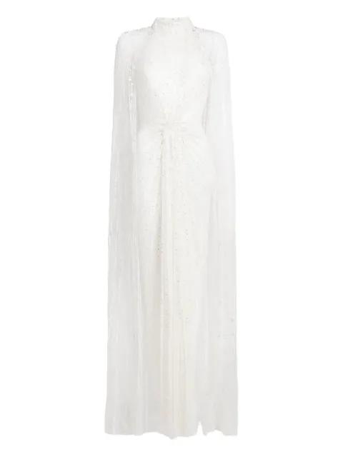Cairo sequin cape maxi dress by JENNY PACKHAM