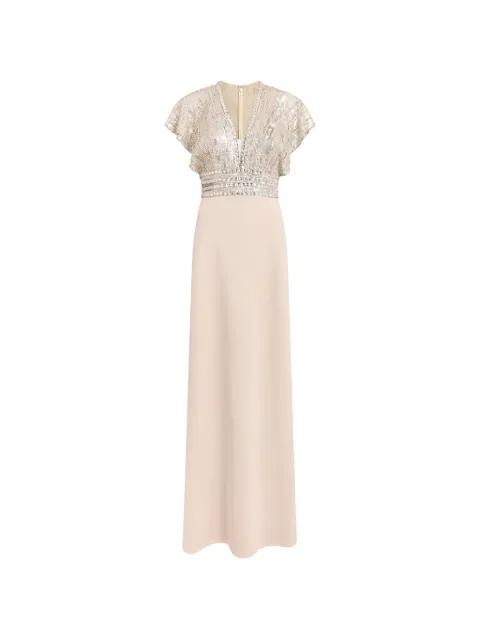 Cary sequin V-neck dress by JENNY PACKHAM
