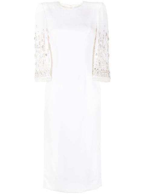 Ebba crystal-embellished midi dress by JENNY PACKHAM