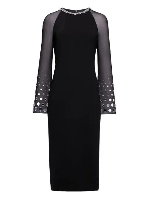 Eurabia mesh-sleeve midi dress by JENNY PACKHAM
